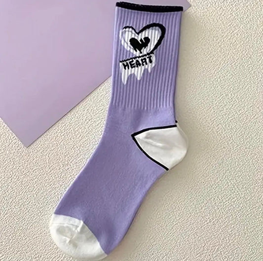 MidCalf  Korean Heart Socks