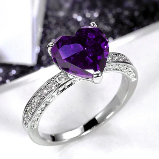 Solitaire Heart Ring