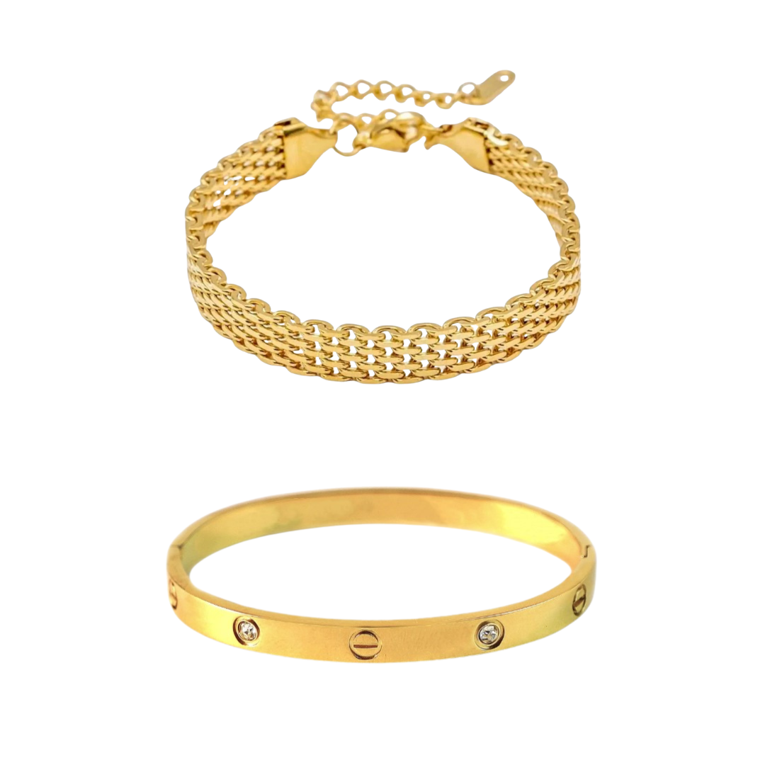 Cartier Love Bangle And Rowena Bracelet Stack