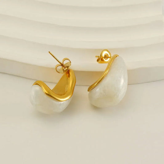 Golden Wave Pearl Studs