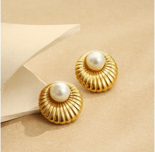 Sunlit Pearl Studs