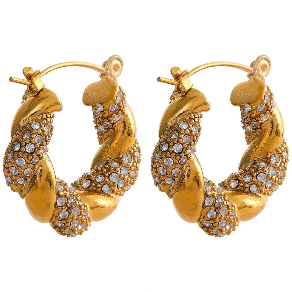 Donna Crystal Twisted Earring