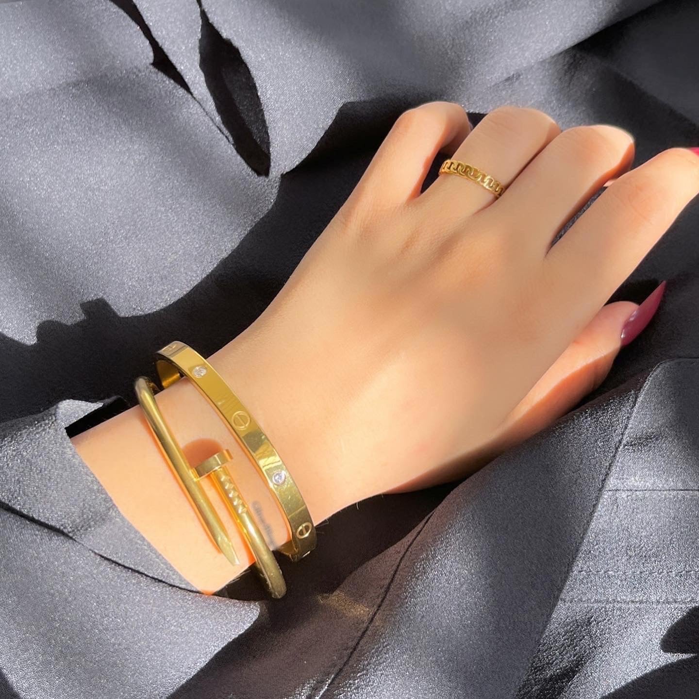 Cartier Nail And Love Bangle Stack