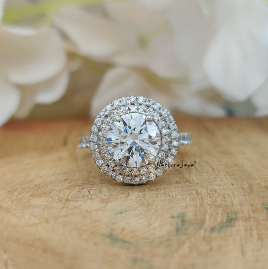 Moissanite Sterling Adjustable Ring