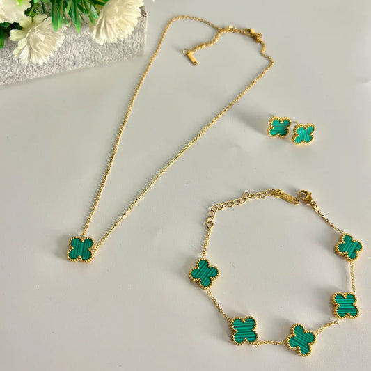 Green Clover Jewellery Set