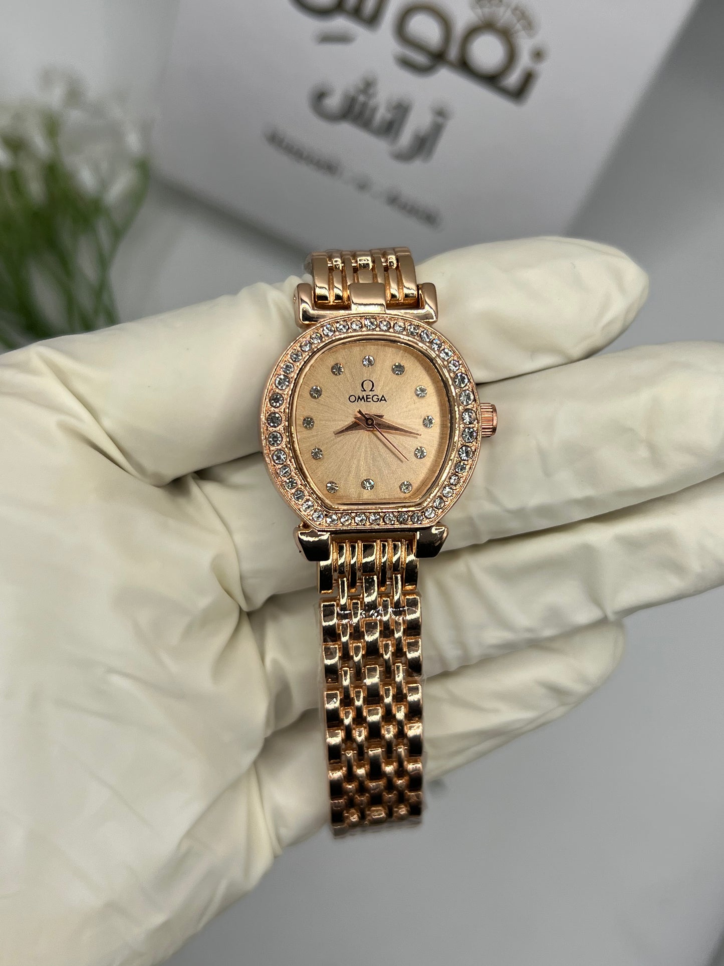 Omega Rose Luxe – Crystal Elegance Watch