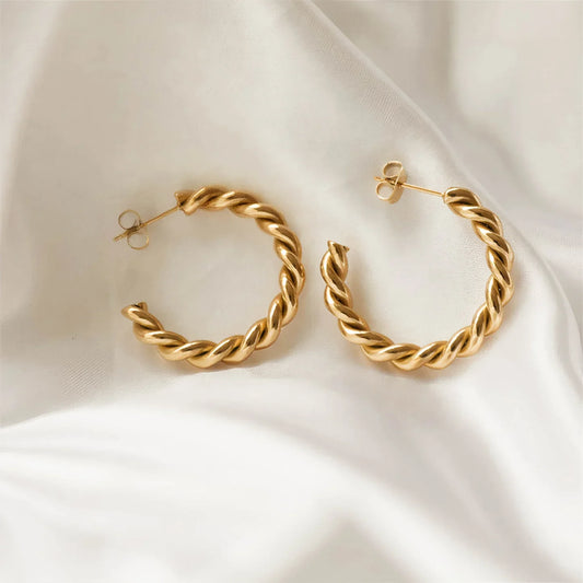 TWISTED HOOP EARRINGS