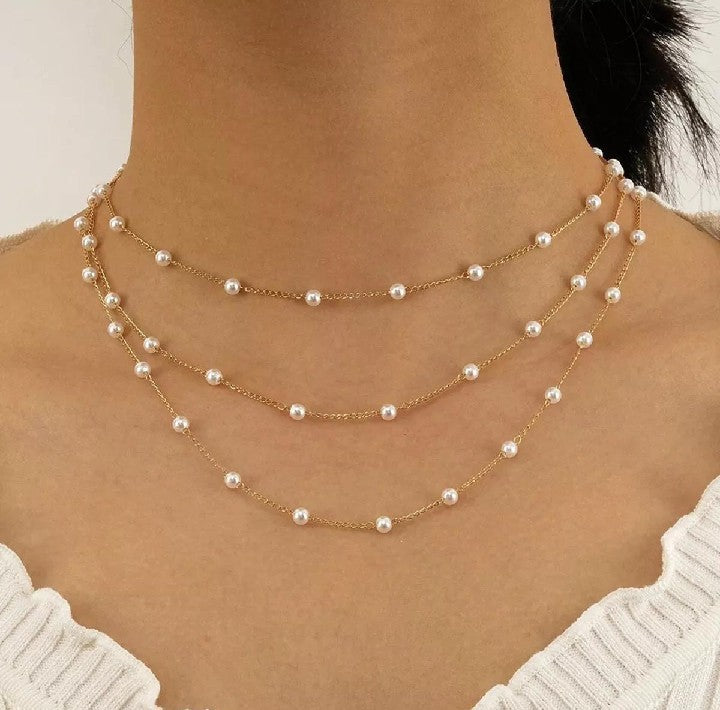 Multi-Layered Pearl Elegant Necklace