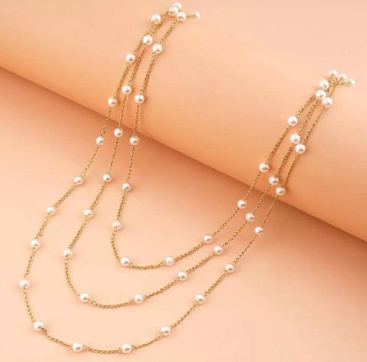 Multi-Layered Pearl Elegant Necklace