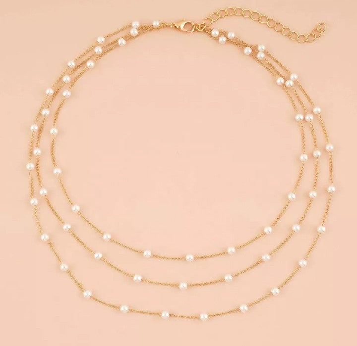 Multi-Layered Pearl Elegant Necklace