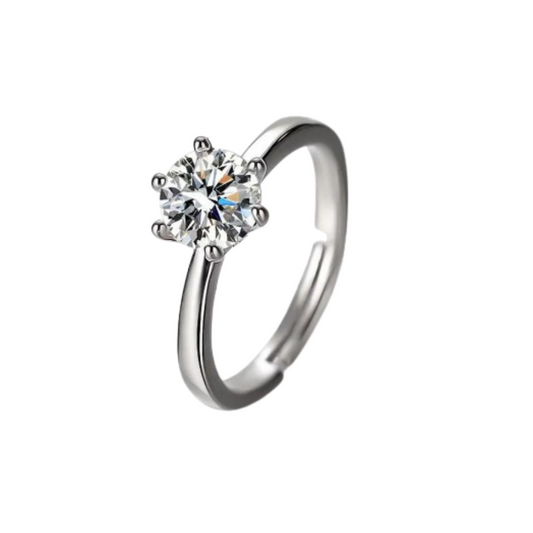 Stainless Steel Adjustable Diamond Ring