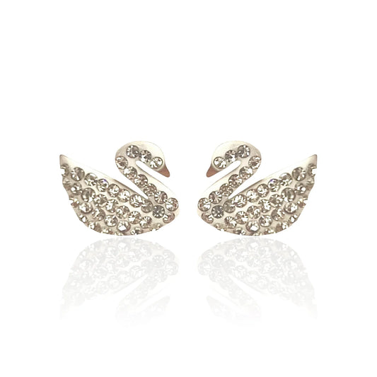 Iconic White Swan Studs